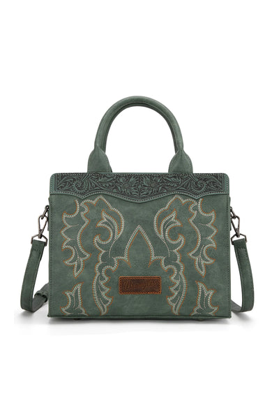 Wrangler Embroidered Crossbody Bag- Sage