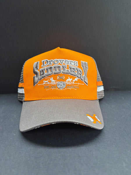 Drovers Saddlery Cap - Grey/Orange