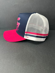Drovers Saddlery Trucker Cap - Navy/Pink