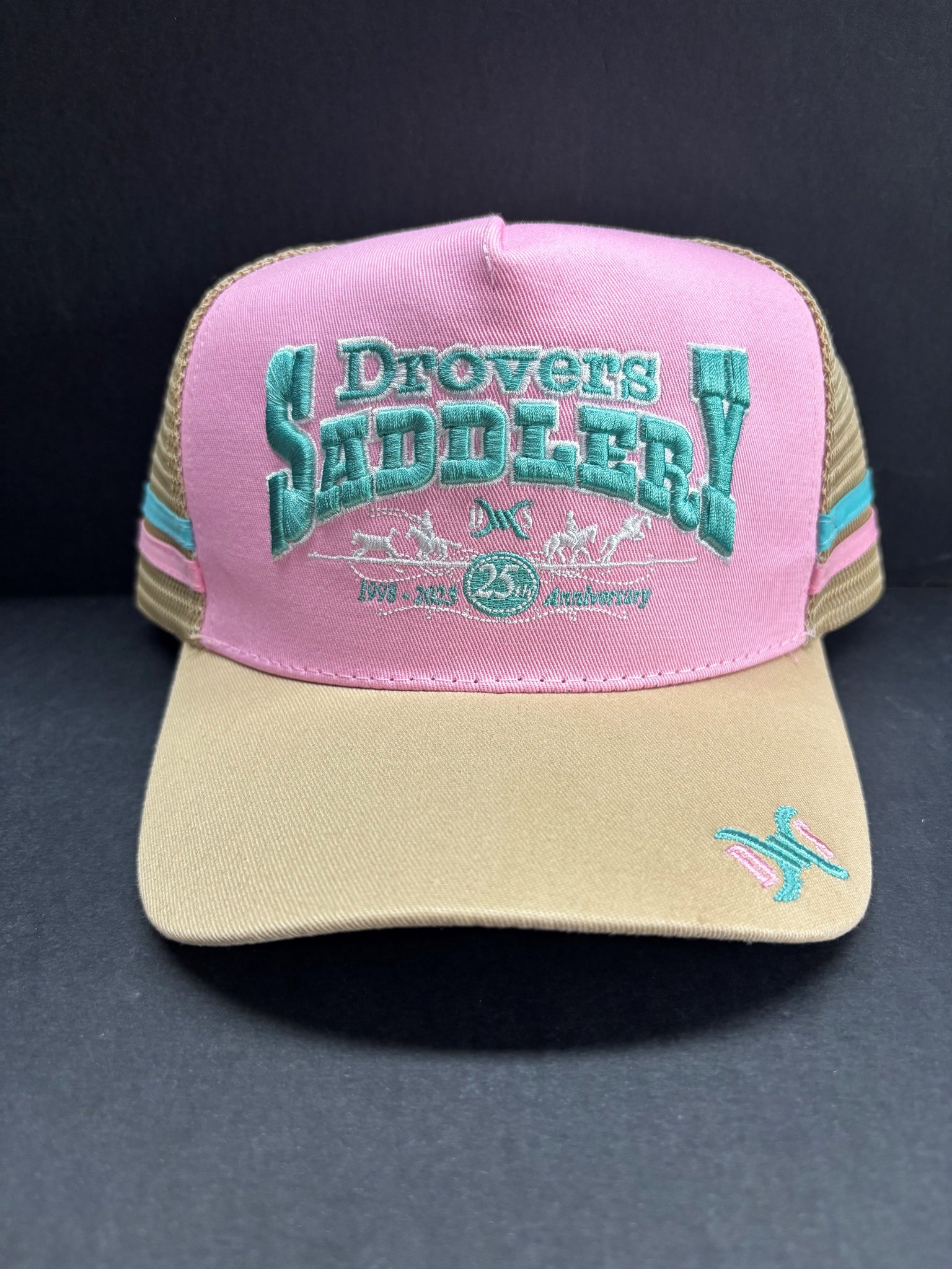 Drovers Saddlery Cap - Pink/Turquoise