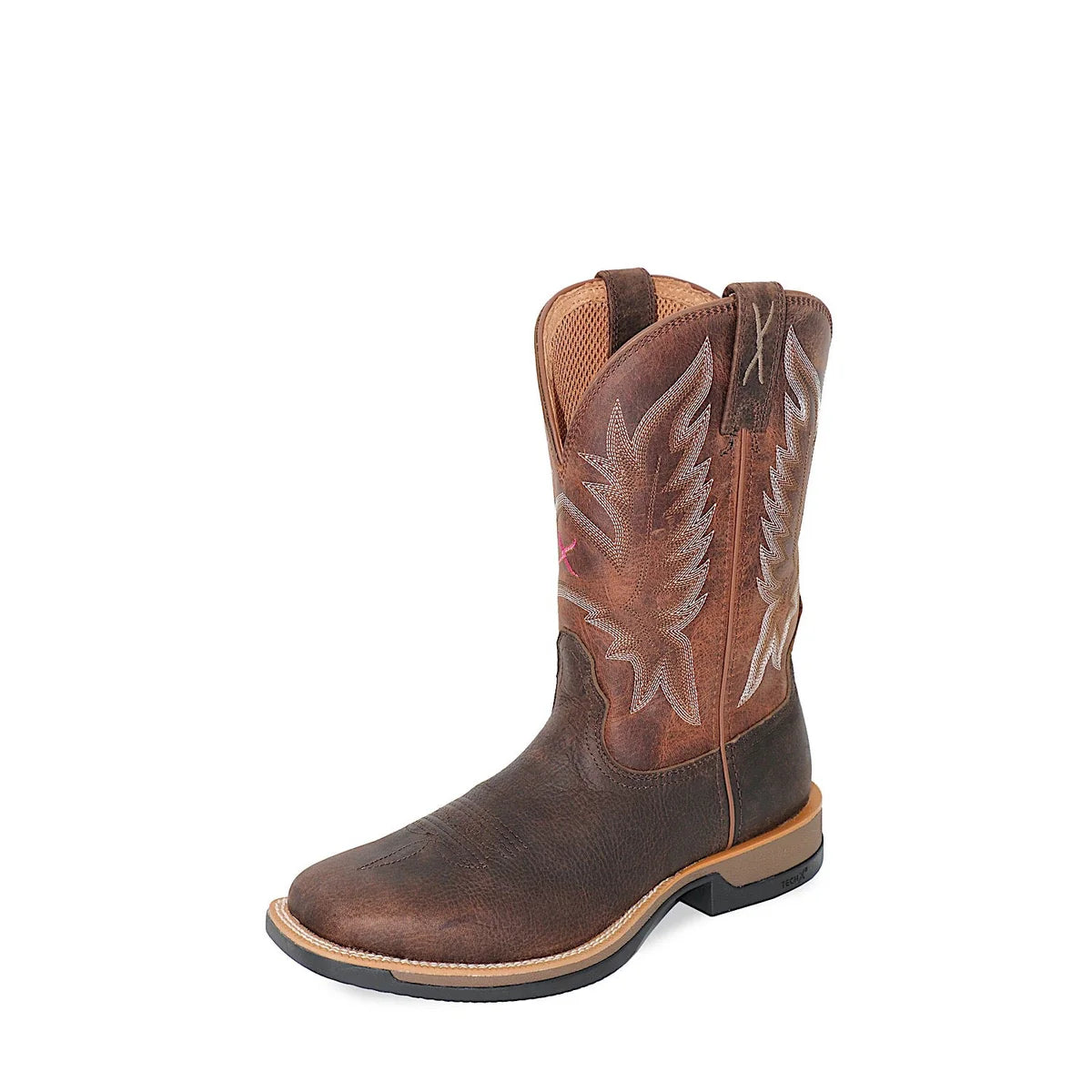Twisted X Men's 11 Pink Tech X1 Western Boot - Tobacco Brown / Adobe