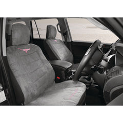RM Williams Front Car Seat Covers Suede Velour- Grey/Pink
