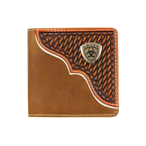 Ariat Bi-Fold Wallet - Basket Weave Overlay