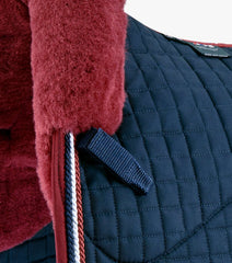 Premier Equine Merino Wool Half Lined European Dressage Pad Navy/Burgandy