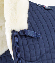 Premier Equine Merino Wool Half Lined European Dressage Pad Navy/Natural
