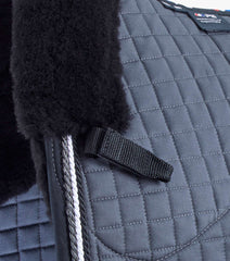 Premier Equine Merino Wool Half Lined European Dressage Pad Grey/Black