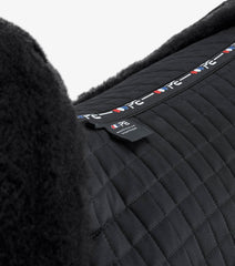 Premier Equine Merino Wool Half Lined European Dressage Pad Black/Black