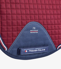 Premier Equine Merino Wool Half Lined European Dressage Pad Burgandy/Navy