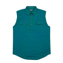 Just Country Mens Sleeveless Half Button Workshirts