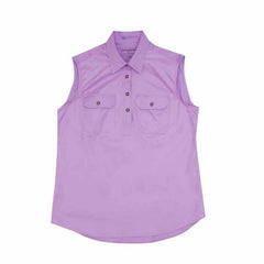 Just Country Womens Sleeveless Half Button Workshirts