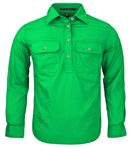 Pilbara Closed Front L/S Shirt - Emerald